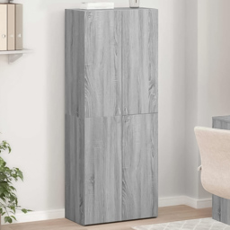 vidaXL 2 Door 4 Compartment Grey Sonoma Tall File Cabinet - Size: 180 x 105 x 40cm - Wilko