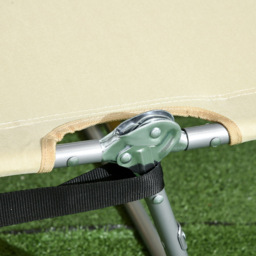 Outsunny Beige 5 Level Adjustable Folding Sun Lounger with Reading Hole - Size: 72 x 11 x 57cm - Cream - Wilko - thumbnail 4