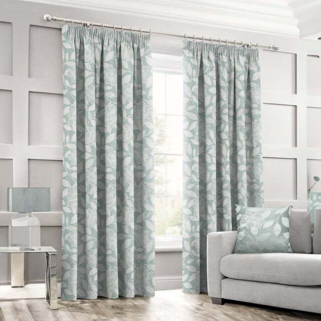 Intimates Serena Duck Egg Tape Top Curtains 168 x 223cm - Size: W 168 x D 223cm - Blue - Wilko - image 1