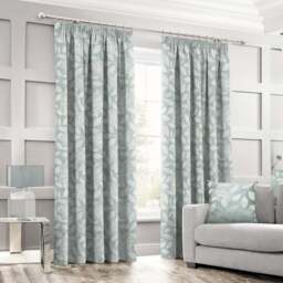 Intimates Serena Duck Egg Tape Top Curtains 168 x 223cm - Size: W 168 x D 223cm - Blue - Wilko