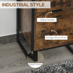 Portland 3 Drawer Industrial Brown Storage Cabinet - Wilko - thumbnail 7