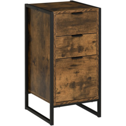 Portland 3 Drawer Industrial Brown Storage Cabinet - Wilko - thumbnail 3