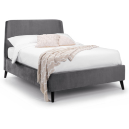 Julian Bowen Frida King Size Grey Curved Velvet Bed Frame - Wilko - thumbnail 3