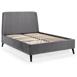 Julian Bowen Frida King Size Grey Curved Velvet Bed Frame - Wilko - thumbnail 4