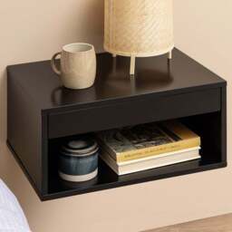 Florence Cholet Single Drawer Single Shelf Black Square Bedside Table - Furniture To Go - Wilko - thumbnail 1
