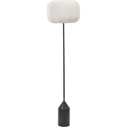 Pacific Lifestyle Oscar Natural Linen Shade Black Metal Structured Floor Lamp - Size: 157 x 41 x 41cm - Wilko