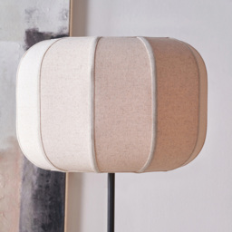 Pacific Lifestyle Oscar Natural Linen Shade Black Metal Structured Floor Lamp - Size: 157 x 41 x 41cm - Wilko - thumbnail 5