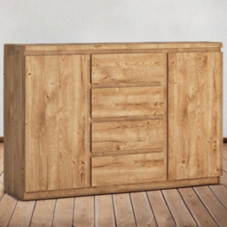 Florence Fribo 2 Door 4 Drawer Golden Ribbeck Oak Sideboard - Size: 40 x 135 x 92cm - Brown - Wilko