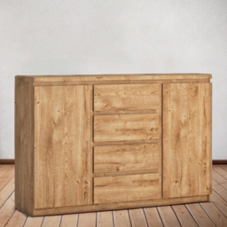 Florence Fribo 2 Door 4 Drawer Golden Ribbeck Oak Sideboard - Size: 40 x 135 x 92cm - Brown - Wilko - thumbnail 6