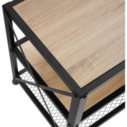 tectake 3 Shelf Light Wooden and Steel Rustic TV Stand - Size: 50.5 x 41.5 x 161cm - Brown - Wilko - thumbnail 7