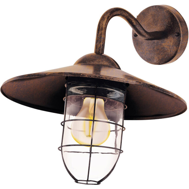 EGLO Melgoa Black Exterior Wall Lamp - Size: 30.0 x 38.0 x 25.0cm - Wilko