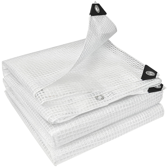 Outsunny 4 x 6m White PE Waterproof Tarpaulin - Size: 0.1 x 600 x 400cm - Wilko - image 1