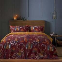 furn. Forest Fauna King Size Rust Duvet Set - Brown - Wilko - thumbnail 1