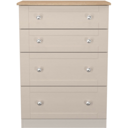 Crowndale Sussex 4 Drawer Kashmir Ash and Bardolino Oak Deep Chest of Drawers Ready Assembled - Kashmir Ash & Bardolino Oak - Wilko - thumbnail 3