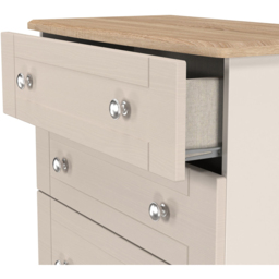 Crowndale Sussex 4 Drawer Kashmir Ash and Bardolino Oak Deep Chest of Drawers Ready Assembled - Kashmir Ash & Bardolino Oak - Wilko - thumbnail 6