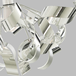 Lighting Collection Chrome Curl Easy Fit Pendant Shade - Size: 22 x 44 x 44cm - Silver - Wilko - thumbnail 5