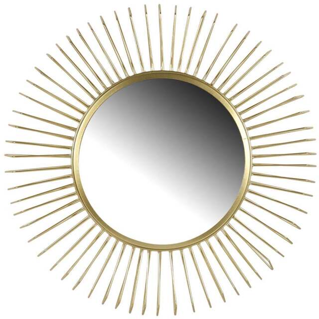 Gold Sunbeam Metal Wall Mirror - Size: 60 x 60 cm - The Port. Co Gallery - Wilko - image 1