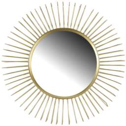 Gold Sunbeam Metal Wall Mirror - Size: 60 x 60 cm - The Port. Co Gallery - Wilko - thumbnail 1
