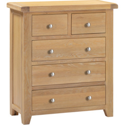 Seconique Windsor 5 Drawer Natural Oak Storage Chest - Wilko - thumbnail 3