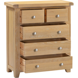 Seconique Windsor 5 Drawer Natural Oak Storage Chest - Wilko - thumbnail 5