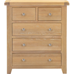 Seconique Windsor 5 Drawer Natural Oak Storage Chest - Wilko - thumbnail 4