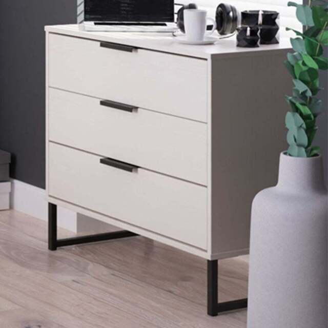 Crowndale Hong Kong 3 Drawer Kashmir Ash Chest of Drawers - Cream - Wilko - image 1