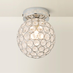 ValueLights Ella Chrome Sphere Globe Jewel LED Flush Ceiling Light - Size: 17 x 15 x 15cm - Silver - Wilko - thumbnail 6