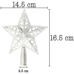 Shatchi Silver Glitter Star Tree Topper - Size: 30 x 20 x 2.5cm - Wilko - thumbnail 6