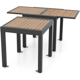 Costway 6 Seater Extendable Wood Finish Patio Dining Table Grey - Wilko - thumbnail 3