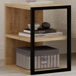 Decortie Echo 2 Shelf Oak Minimalist Modern Side Table Set of 2 - Size: 45 x 30 x 42cm - Brown - Wilko - thumbnail 1