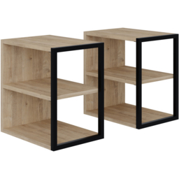 Decortie Echo 2 Shelf Oak Minimalist Modern Side Table Set of 2 - Size: 45 x 30 x 42cm - Brown - Wilko - thumbnail 3