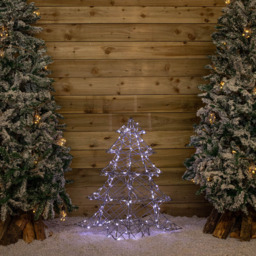 Samuel Alexander Warm and Cool White LED Light Up Grey Rattan Christmas Tree 2.9ft - Size: 2ft - Wilko - thumbnail 5