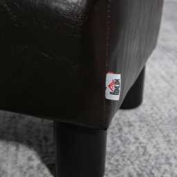 HOMCOM Small Black Faux Leather Footstool - Size: 17 x 32 x 42cm - Brown - Wilko - thumbnail 4