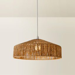 ValueLights Elcano Woven Rope Ceiling Pendant Light Shade - Size: 20 x 50 x 20cm - Brown - Wilko - thumbnail 7
