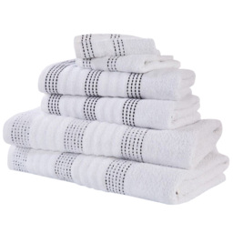 Rapport Home Spa White Pure Cotton Towel Bale Set of 6 - Size: 12 x 90 x 140cm - Wilko - thumbnail 1