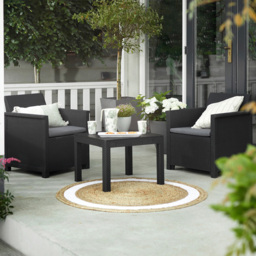 Keter Emma 2 Seater Graphite Balcony Sofa Set - Black - Wilko
