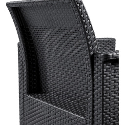 Keter Emma 2 Seater Graphite Balcony Sofa Set - Black - Wilko - thumbnail 6