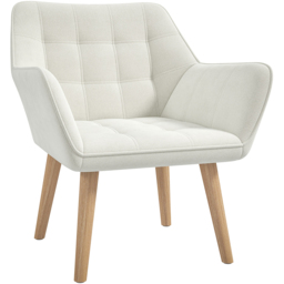 HOMCOM Cream White Accent Armchair - Size: Single - Wilko - thumbnail 3