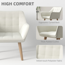 HOMCOM Cream White Accent Armchair - Size: Single - Wilko - thumbnail 7