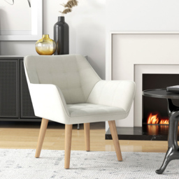 HOMCOM Cream White Accent Armchair - Size: Single - Wilko - thumbnail 6