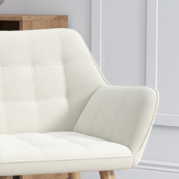 HOMCOM Cream White Accent Armchair - Size: Single - Wilko - thumbnail 4