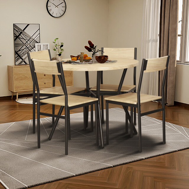 Alva Table and Chair Dining Set - Size: 4 Seater - Brown - Wilko - image 1