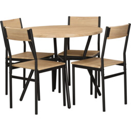 Alva Table and Chair Dining Set - Size: 4 Seater - Brown - Wilko - thumbnail 3