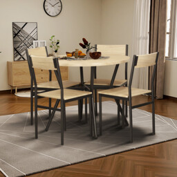 Alva Table and Chair Dining Set - Size: 4 Seater - Brown - Wilko - thumbnail 1