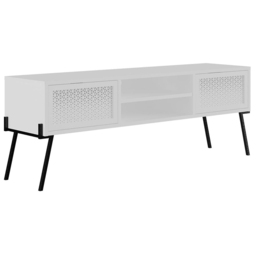 FWStyle Naive 2 Door 2 Shelf White Wide TV Unit - Size: 51 x 143 x 36cm - Wilko - thumbnail 3