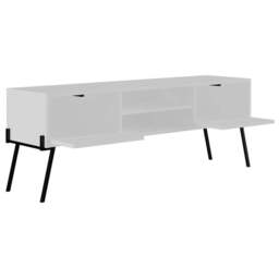 FWStyle Naive 2 Door 2 Shelf White Wide TV Unit - Size: 51 x 143 x 36cm - Wilko - thumbnail 4