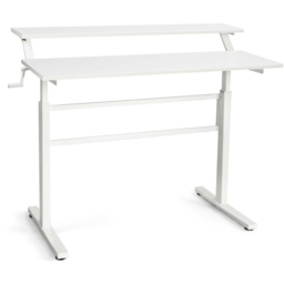 Costway 2 Tier Height Adjustable Standing Desk White - Size: 132.1 x 76.2 x 10.16cm - Wilko - thumbnail 3