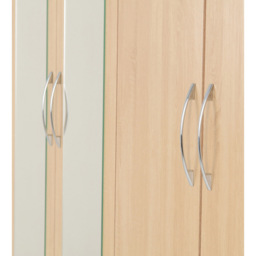 Seconique Nevada 4 Door 2 Drawer Sonoma Oak Mirror Wardrobe - Size: 4 Door, 2 Drawer - Brown - Wilko - thumbnail 6