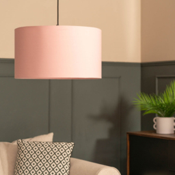ValueLights Reni Blush Fabric Large Drum Shade - Size: 45 x 25 x 45cm - Pink - Wilko - thumbnail 4