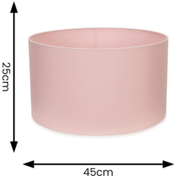ValueLights Reni Blush Fabric Large Drum Shade - Size: 45 x 25 x 45cm - Pink - Wilko - thumbnail 7